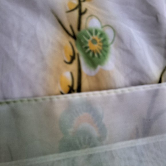 Liang Dian Vintage Scarf Florals Birds Silk Blend - Picture 4 of 8